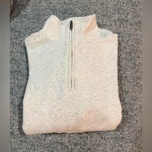 Athleta Women's Forever Fleece Light Gray Quarter-Zip Sweatshirt size XXS